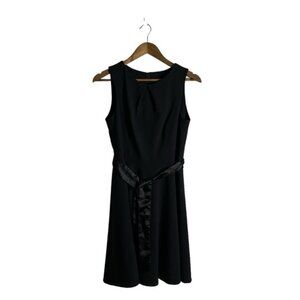 RW&CO Women's Black Mini Sleeveless Belted Formal Dress